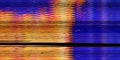 Digital glitch orange navy blue and distortion noise effect. Futuristic cyberpunk tv media error design