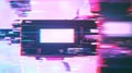 Digital glitching screen generating abstract data interference background Royalty Free Stock Photo