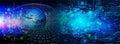 Digital global circuit binary background. future binary technology telecoms background, Network concept. Global, communication. Royalty Free Stock Photo