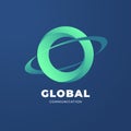 Digital Global Communication logo template. Royalty Free Stock Photo