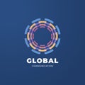Digital Global Communication logo template. Royalty Free Stock Photo
