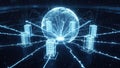 Digital Global Network Connectivity Futuristic Technology Visualization Royalty Free Stock Photo