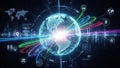 Digital Global Network Connectivity Futuristic Technology Visualization Royalty Free Stock Photo