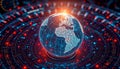Digital Global Network Illuminated Sphere Cyberspace Technology Data Royalty Free Stock Photo