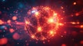 Digital global network illuminating connection points across sphere Royalty Free Stock Photo