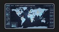 Digital Global Supply Chain Dashboard Display on Tablet Screen Modern Technology Royalty Free Stock Photo