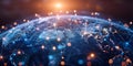Digital globalization symbolized by a seamless loop connecting diverse people and nations. Concept