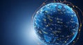 Digital globe with binary code and data orbits representing global technology and information exchange networks Royalty Free Stock Photo