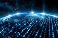 Digital globe with binary code patterns representing global data transfer Royalty Free Stock Photo