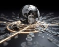 Digital Globe Connected by Glowing Dollar Pathways Representing Global Financial Transactions Royalty Free Stock Photo