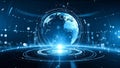 Digital globe with data visualization, representing global network and technology Royalty Free Stock Photo