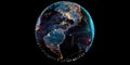 Digital globe with data visualizations and connections. Futuristic image. AIG49.