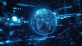 Digital globe displaying data across a global network Royalty Free Stock Photo