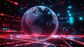 Digital globe displaying global data network connection Royalty Free Stock Photo