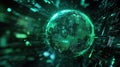 Digital globe displaying global network technology connection Royalty Free Stock Photo