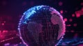 Digital globe displaying global network and technology connection Royalty Free Stock Photo