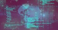 Digital globe floating in virtual network interface, with code, binary digits and shield icons Royalty Free Stock Photo
