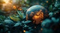A digital globe with illuminated data patterns. Generative AI