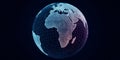 Digital globe illustration with interconnected networks and continents, a futuristic vision. Royalty Free Stock Photo
