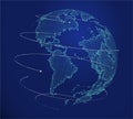 Digital globe map Dot, blue polygons earth maps.