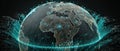 Digital Globe with Network Connections and Data Points Royalty Free Stock Photo