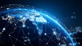 Digital globe with network connections and data points, representing global communication Royalty Free Stock Photo
