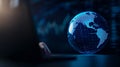 digital globe with network design showcasing global connectivity and data visualization image captures modern technological Royalty Free Stock Photo