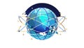 Digital Globe Network Vector. Global Connectivity Icon Design, vector design Generative AI Royalty Free Stock Photo