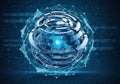 Digital globe representing complex data networks and global connectivity Royalty Free Stock Photo