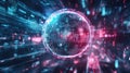 Digital globe sphere visualizing global data network Royalty Free Stock Photo