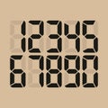 Digital Glowing Numbers Vector. Electronic Figures. LCD Numbers For A Electronic Devices.