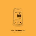 Digital glucometer vector illustration with line art design for world diabetes day design Royalty Free Stock Photo