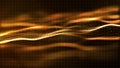 Digital gold color wave abstract background