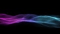 Digital gradient wave with dots on the dark background. The futuristic abstract structure. Big data visualization Royalty Free Stock Photo