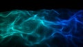 Digital gradient wave with dots on the dark background. The futuristic abstract structure. Big data visualization Royalty Free Stock Photo