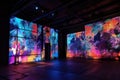 digital graffiti wall with projected animations