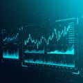 Digital graph display showing financial data analysis. The screen contains multiple Royalty Free Stock Photo