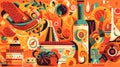 A bright and colorful Cincy de Mayo Illustration. Royalty Free Stock Photo