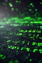 Digital Green Binary Code Matrix Background Portrait Images Generative AI Royalty Free Stock Photo