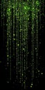 Digital Green Code Raining Down on Black Background, Programming, Cybersecurity, Matrix
