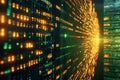 Digital green interface with pixelated data stream Royalty Free Stock Photo