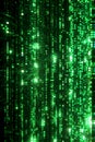 Digital Green Matrix Code Binary Background Texture Portrait Images Generative AI Royalty Free Stock Photo