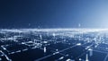 Digital Grid Network Abstract Background with Glowing Lines and Nodes technology data Royalty Free Stock Photo