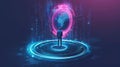 Digital Guardian: Navigating the Future of Cybersecurity, A man stands in front of a glowing blue circle