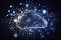 Digital Guardians: The Crucial Role of Network Security in the Cloud.Generative AI Ilustration Royalty Free Stock Photo