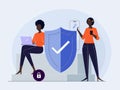 Digital Guardians: A Vibrant Illustration of Cybersecurity Heroes Unveiled Royalty Free Stock Photo
