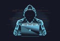 Digital hacker concept. Abstract cyber scammer hack attack, internet fraud computer ransomware technology data thread scam Royalty Free Stock Photo