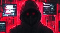 Digital hacker surveillance cyber space digital art dark environment close-up view cybersecurity threats