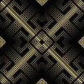 Digital halftone 3d seamless pattern. Modern ornamental textured background. Patterned geometric repeat backdrop. Half tone dotted