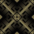 Digital halftone 3d seamless pattern. Modern ornamental textured background. Patterned geometric repeat backdrop. Half tone dotted